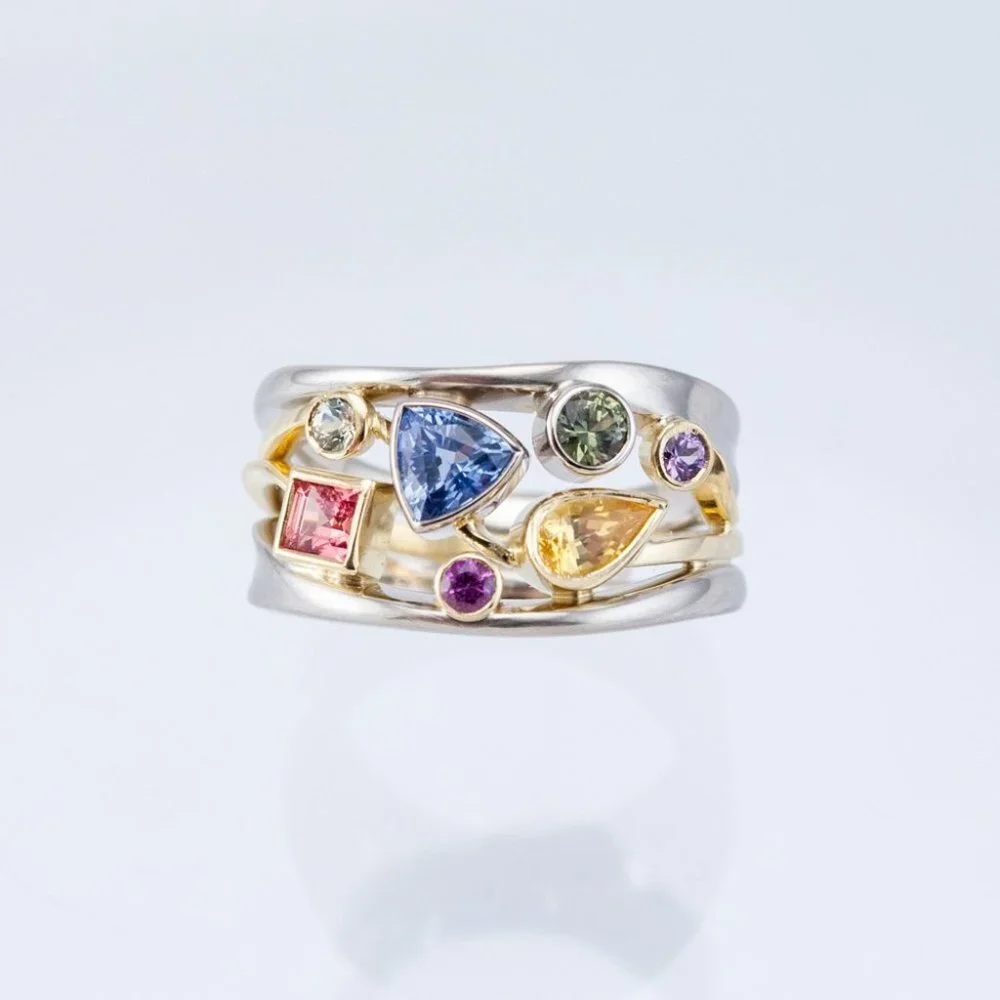 😍Multi Color Stone 925 Silver Ring for Women, F032 (LIMITED EDITION!!)